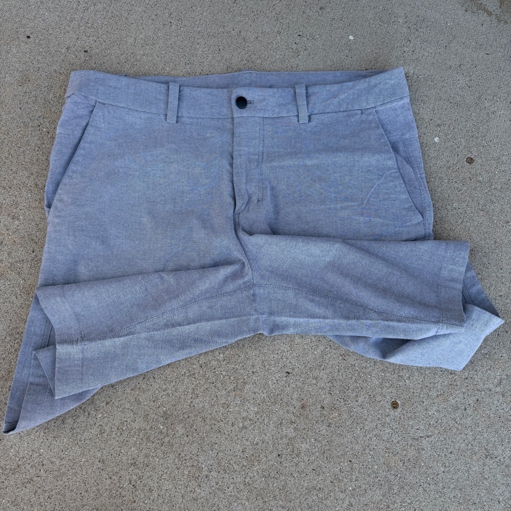 Lululemon Men’s 38 Commission Chino Shorts Qwick Oxford 11” GRAY Cotton Blend‎ - Picture 7 of 9